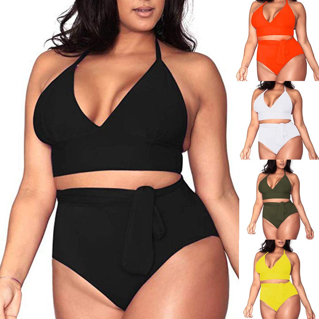 Jacenvly 2024 Bikini Swimsuits for Women Breathable Women's Plus Size High Waisted Swimwear Swimsuit Multicolor New Style Beach Dresses for Women Casual Summer Black